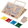 Tektalk Tagliere puzzle convertibile che viene utilizzato come puzzle verticale e orizzontale, tavolo puzzle regolabile con copertura e 4 vassoi in feltro colorati, per fino a 1000 pezzi