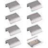 MOROBOR Finger Edge Pull, 8 manici nascosti in lega di alluminio, manico invisibile da 50 mm, maniglie per mobili in nichel spazzolato, autoadesive per cassetti dell'armadio