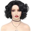 GNIMEGIL Parrucche corte nere ricce da donna