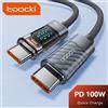 Toocki Tipo C a USB Tipo C Cavo di ricarica per display Cavo di ricarica rapido PD da 100 W per MacBook Xiaomi POCO Cavo USB TypeC trasparente