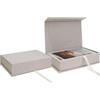 Vienrose Scatola Portafoto in Lino, 10 x 15 cm Box Foto Scatola e Memory Box per Foto, Immagini e Cartoline, Scatola Ricordi Regalo, Beige