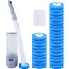 lompyeu Scopino Bagno WC, Spazzola per WC Monouso Set - 30 Ricariche con Profumo di Oceano, Manico Allungato e Supporto Adesivo Senza Trapano, Spazzola WC Accessori Bagno per Pulizia Profonda