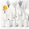 JBER Set di 12 piccoli vasi decorativi per erba della pampa, 13 cm, in ceramica bianca, per fiori secchi, moderna decorazione per la casa, boho scandinava, decorazione per soggiorno, tavolo di nozze