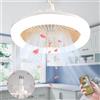 Anyingkai Lampadario con Ventilatore da Soffitto,Ventola Soffitto con Luce,E27 Plafoniera con Ventilatore da Soffitto,Ventilatore a Soffitto con Luce e Telecomando,ventilatore da soffitto (giallo)
