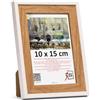 3-B Cornice portafoto Salo Duo - marrone (rovere)/bianco - 10 x 15 cm - Cornice in legno, cornice portafoto con vetro acrilico