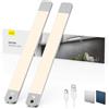 LROLTEF Luce LED Sottopensile Cucina 40CM 2200mAh 4000K Luci con Sensore di Spostamento Manuale & Sensore di Movimento - Armadio Lampada Dimmerabile per Cucina Scale Soggiorno Camere da Letto 2 Pezzi