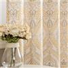 TOPICK Tende vintage in lino, stile rustico, motivo floreale, opache, per cucina, soggiorno, casa di campagna, set da 2 pezzi, giallo su beige, 65 x 115 cm