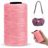 LEREATI Cordino per Borse Uncinetto Piatto Filo Macrame 1mm x 230m Macrame Corda Colorata Cordoncino per Borse a Uncinetto, Arazzo da Parete, Acchiappasogni, Fai da Te (Rosa Albicocca)