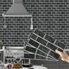 Hode 12 Pezzi Adesivi per Piastrelle, Piastrelle Adesive Muro, Mattonelle Adesive, Paraschizzi Adesivo, Cucina Bagno PVC Impermeabile (15x30cm Nero)