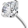 OUFER Body Piercing Labbro Piercing Threadless Labret Piercing Jewellery 14K White Gold Lip Piercing Stud Push in Helix Tragus Lobe Earring Piercing Bar Labret Piercing Jewellery