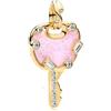 MSPOVOF Chiave dell'amore rosa grande Charm 925 Sterling Silver 5A Zirconia per Bracciale Collane Gioielli Regalo per Donne Signore