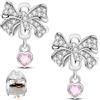 LNQOBU Clip/Stopper Charms per Bracciale Argento 925 Pave Cubic Zirconia Bead Stella Luna Farfalla Blu Gioielli Regalo per Donna