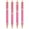 PATIKIL Penna A Sfera In Metallo Con Cristalli, 4 Penne Con Perle Di Cristallo Inchiostro Nero Punto 1.0mm Brillante Regalo Per Donne Ufficio Prendere Appunti Scrivere, Rosso Rosa
