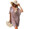 LumiSyne Copricostume da Bagno Bikini Cover Up Donna Costumi Uncinetto con Nappe Pizzo Aperto Scollo a V Sexy Manica Corta Coprire Tunica Estivo Abito da Spiaggia Boho Copricostume Mare Sarong Pareo