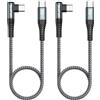 ZKAPOR Cavo USB C a USB C [2Pezzi 30CM], Cavo USB Type-C 90 Gradi 60W Cavo USB Type-c Ricarica Rapida Compatible con iPhone 15/15 Pro Max, Samsung Galaxy S23, Pad Pro, Air, P40 /Mate 60, Pixel