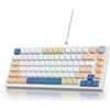 SOLIDEE tastiera gaming meccanica 75 percento,Tastiera Retroilluminata RGB,tastiera meccanica hot swappable/tastiera Gasket,82 tasti TKL NKRO Compatto tastiera con manopola del volume(82 Soy Milk)