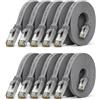 1aTTack.de Cavo di rete piatto Cat.7 Gigabit Ethernet Lan (RJ45), 10Gbit/s, compatibile con Cat.5 -Cat.5e - Cat.6 Grigio - 10 pezzi 0,25 m