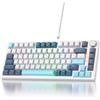 SOLIDEE tastiera gaming meccanica 75 percento,Tastiera Retroilluminata RGB,tastiera meccanica hot swappable/tastiera Gasket,82 tasti TKL NKRO Compatto tastiera con manopola del volume(82 Shoko)