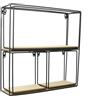 HOME DECO FACTORY 4 pezzi legno metallo 38 x 38 x 10 cm mobili mobili per scaffali esposizione, MDF, beige nero, 38 x 10 x 38