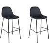 HOME DECO FACTORY,HD0067, Set di 2 Sgabelli Bar Giulia Nero M2, Lounge Edition, Mobili, Seduta, Sgabello e Sedia Bar, 46x100,4x48,2 cm, altezza seduta 70 cm, Nero