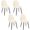 HOME DECO FACTORY,HD7670, Set di 4 Sedie Mora Gambe Metallo NeroM4, Mirage, Mobili, Seduta, Sedia Poltrona da Tavolo, 50x86x44 cm, altezza seduta 47 cm, Beige Nero
