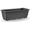 VECA S.P.A. Fioriera Naxos Veca antracite, cassetta piante plastica, vaso rettangolare 50x20 cm, fioriera con sottocasetta