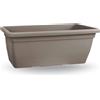 VECA S.P.A. Fioriera Anthea 60 cm, rettangolare tortora, con sottovaso, vaso da terrazzo, giardino, balcone