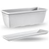 VECA S.P.A. Fioriera Naxos Veca bianco, cassetta piante plastica, vaso rettangolare 60x20 cm, fioriera con sottocasetta