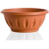 BAMA S.R.L. Ciotola Alba terracotta con sottovaso, vaso per piante, ciotola moderna, vaso in resina certificata, Ø 40 cm