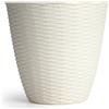 BAMA S.R.L. Portavaso effetto paglia Bama, portavaso panna, vaso in plastica 6,3 litri, diametro 24 cm, arredo interno ed esterno