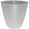 BAMA S.R.L. Portavaso effetto paglia Bama, portavaso trasparente, vaso decorativo in plastica, diametro 14 cm