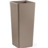VECA S.P.A. Clou Cachepot quadrato avana 85 cm, vaso per piante medie e grandi, fioriera moderna, resina resistente, interno ed esterno