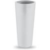 VECA S.P.A. Vaso fioriera tondo in resina, vaso da esterno, vaso alto 85 cm, fioriera VECA, vaso bianco