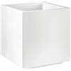 VECA S.P.A. Vaso Matheria cubo Veca bianco, vaso quadrato design moderno, vaso polipropilene 35 litri, vaso con riserva acqua