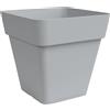 NICOLI S.R.L. Arké vaso quadro 40 cm, grigio, plastica riciclata, vaso quadrato per piante, interno ed esterno