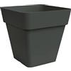 NICOLI S.R.L. Arké vaso quadro 40 cm, antracite, plastica riciclata, vaso quadrato per piante, interno ed esterno