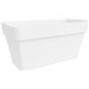 NICOLI S.R.L. Arké cassettone 80 cm, fioriera bianca, con sottocassetta, plastica riciclata, vaso interno esterno