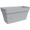NICOLI S.R.L. Arké cassettone 80 cm, fioriera grigia, con sottocassetta, plastica riciclata, vaso interno esterno