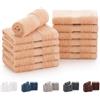 Todocama - Set di 12 asciugamani (30 x 30 cm) 100% cotone morbido e assorbente, 550 gsm premium, (beige)