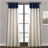 Lush Decor Milo Linen - Coppia di tende a pannello, 213 x 132 cm, blu navy e bianco sporco, blu navy