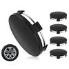 AOYEGIC 4 pezzi coprimozzi, coprimozzi universali in ABS, Compatibile con VW auto, Compatibile con BMW auto(nero, diametro esterno 60 mm, diametro interno 56 mm)
