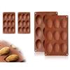 Set 8 Teglie Per Madeleine In Silicone Antiaderente - Stampini Rettangolari Per Biscotti, Cioccolato E Budini