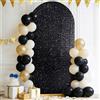 3E Home Copertura per sfondo ad arco con paillettes nere, copertura per arco scintillante da 1,8 m, per matrimoni, baby shower, feste di compleanno, eventi, ricevimenti