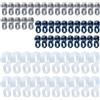 ONEBO 60 Pezzi Abiti Plastica Antivento Appendiabiti Fibbia di Fissaggio,Appendini Antivento Antiscivolo Portatile, per Asta Appendiabiti Fissi,Evita che il gancio venga spazzato via(1.1cm+2.2cm)