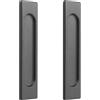Biglumin 2 Pezzi Porta Scorrevole Autoadesiva, Maniglie a Incasso, Maniglia Porta Scorrevole, in lega di Alluminio Opaco con Manico Senza Punzonatura,Vetrine/148mm (Angolo retto grigio)
