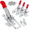Liuliushun Chiusura a Leva Regolabile, 4 Pz Morsetti a Ginocchiera Chiavistello Regolabili, Morsetto in Metallo, Bloccaggio Chiusura a Ginocchiera a Tensione, Ganci a Blocco Leva per Scatole Armadio(180 kg)