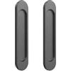 Biglumin 2 Pezzi Porta Scorrevole Autoadesiva, Maniglie a Incasso, Maniglia Porta Scorrevole, in lega di Alluminio Opaco con Manico Senza Punzonatura,Vetrine/148mm (Angolo arrotondato grigio)