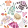 Glitter Girls - Pacchetto moda GG - Pacchetto di abiti per bambole da 36 cm - 3 Completi alla moda - Abbigliamento e accessori - Giacca Arc-en-ciel, orecchie di gatto, abito in maglina - 3 anni +