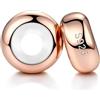 LOVANS 2 pz Clip Ferma Charm Stopper in Silicone, Oro Rosa Distanziatore Beads Blocco per Bracciale Donna Argento 925, DIY Ciondolo Regalo per Amica