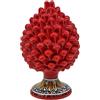 sicilia bedda - Pigna Siciliana con Piede Decorato - Modello Maioliche - Ceramica di Caltagirone (Altezza 25 x 15, Rosso)